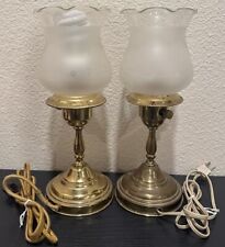 Vintage Brass Table Lamps 12” Set Of 2 Tested Works picture