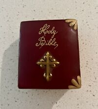 Holy Bible Limoges France Trinket Box, Quote Inside, Mint Condition picture