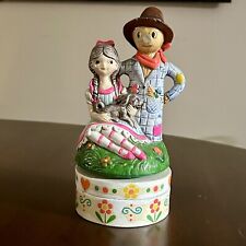 Vintage Earl Bernard Wizard of Oz Dorothy Toto Scarecrow Music  and Trinket Box picture