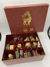 1993 Danbury Mint 24kt Gold Electroplate Christmas Ornament Collection 12pc EX+ picture