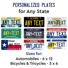 Customized License Plate Tag for Any State Auto Car Bicycle Bike Wall Door Sign picture