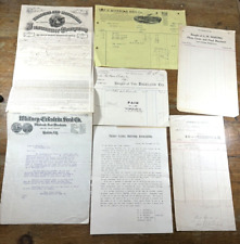 7 Pc Old Paper Lot, 1879 Insurance Policy, 1921 Seed Co. Letter, 1924 Myers Pump picture