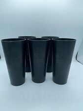 Set Of 5 Vtg Nasco Black Plastic Zodiac Astrology Tumbler Cups Drinkware - Read picture