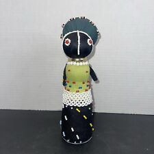 Vintage Ndebele Handmade South African Colorful Beaded Ceremonial Female Doll 9” picture