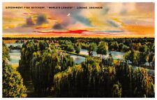 Government Fish Hatchery, Lonoke, Arkansas AR Vintage Linen Postcard UNPOSTED picture