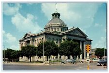 c1950's Boone County Court House Building View Classic Cars Lebanon IN Postcard picture