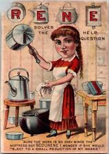 c1880 Scourene Simonds Soap Woman Cooking NY Victorian Trade Card picture