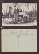 FRANCE, Vintage postcard, Sea Fusileers conveying a blind-auto on a raft, WWI picture