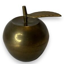 Vintage Brass Apple Treasure Trinket Box Paperweight Made In India picture