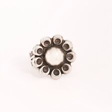 FRED HARVEY STERLING SILVER FLOWER STAMPED ADJUSTABLE RING SIZE 7 picture