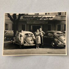 Vintage Photo Photograph Snapshot People with VW Volkswagen Beetle Bug Cars picture
