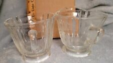 Vintage CLEAR PRESSED GLASS CREAMER AND SUGAR SET Depression Glass picture