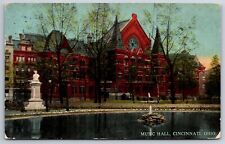 Cincinnati Ohio~University of Cincinnati College Campus~Music Hall~1913 Postcard picture