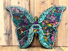 Butterfly Mosaic Wood/Glass Wall Plaque 17