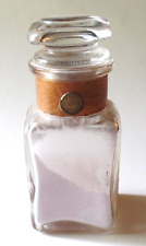 Antique Vintage Used COTY PARIS FRANCE Small Rectangle Glass Bottle & Glass Lid picture