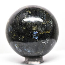 46mm Larvikite Sphere Natural Moonstone w/ Labradorite Blue Flash Crystal - Indi picture
