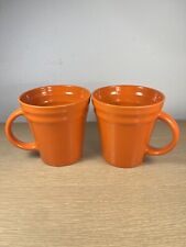 2 NEW Rachael Ray Dinnerware Double Ridge Mugs (Tangerine Orange) picture