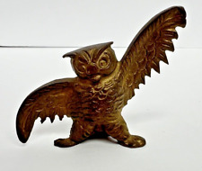 Vintage Brass Owl  Open Wings Figurine 2”Tall MCM India picture