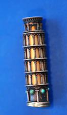 1961 Leaning Tower of Pisa Lipstick Holder RARE Marked Silver, Made in Italy picture