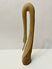 Swan Long Neck Modern Stylized Bird Carved Wood Sculpture Figurine 15 1/4” Tall picture