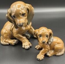 Rosenthal Porcelain Dachshund Dog Puppy Figurines Statues 1247 1900 Set/2 picture