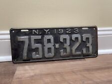 Antique New York license plate 1923  758-323 picture