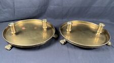 ✨Pair of vintage Maitland Smith Claw Feet Dish candlestick Holders Hong Kong✨ picture