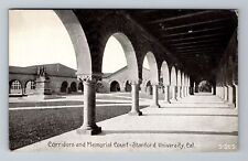 Stanford CA-California, Corridors And Memorial Court, Vintage Postcard picture