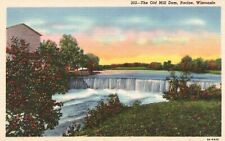 Postcard WI Racine Wisconsin Old Mill Dam Unposted Linen Vintage PC f8296 picture