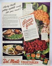 1945 Del Monte Vegetables Flavor First Vintage Print Ad Man Cave Art Deco Poster picture