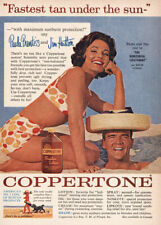 1962 Coppertone: Paula Prentiss and Jim Hutton Vintage Print Ad picture