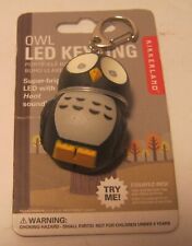 KIKKERLAND Owl LED Keyring SUPER Bright LED with Hoot Sound NEW on Card picture