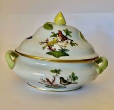 Herend Rothchild Bird Butterfly Oval Mini Tureen W/Lemon Top picture