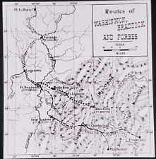1910, Map of Military Operations Against Fort Duquesne Magic Lantern Glass Slide picture