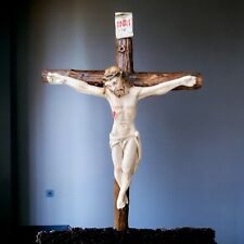 Vintage Christianity Jesus Wood Crucifix by Pasquini Italy Hand Painted 9