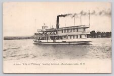 c 1905 Celoron, Chautauqua Lake Steamer City of Pittsburg RPPC Photo Postcard picture