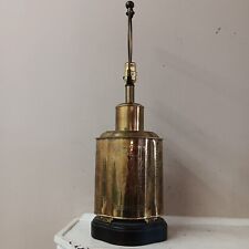 Vintage Frederick Cooper Asian Chinoiserie Brass Tea Canister Table Lamp picture