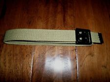WWII U.S MILITARY REPRODUCTION KHAKI WEB TROUSER BELT SIZE 40 OPEN FACE BUCKLE picture