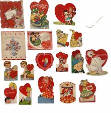 Lot of 18 Vintage Valentine’s Day Cards 1930’s-1940’s Antique School picture