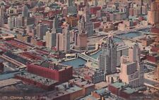 Chicago Illinois IL Air View River Towers Postcard B17 picture