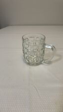 Vintage Dimple Thumbprint Heavy Clear Glass Small Beer Mug Collectible & Fun picture