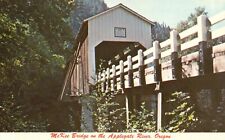 Postcard OR Applegate River Oregon McKee Covered Bridge Chrome Vintage PC J6856 picture