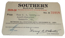 1949 1950  SOUTHERN RAILWAY COMPANY EMPLOYEE PASS  #31018 picture