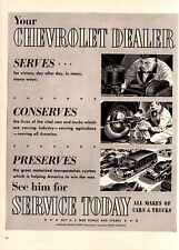 1943 Chevrolet Automobiles Original World War 2 Vintage Print Ad picture