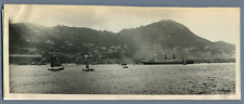 Panoramic view of Hong Kong ( ) from the Harbour Vintage Silver Print. China picture