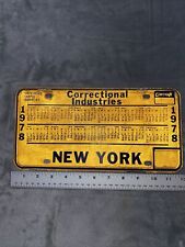 1978 CORCRAFT NEW YORK LICENSE PLATE  DEPT. OF  CORRECTIONS CALANDER  VINTAGE picture