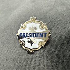 Vintage Retro President Enamel Pin Badge Brooch Lapel Society Club Association picture