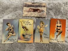 Vintage 1940s Sexy Girl / Pin-up Postcard Lot Of 5 picture
