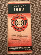 Vintage 1940's Iowa Road Map - Midland Co-Op Products - free postage picture