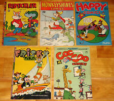 1945-47 Funny Animal Lot RIBTICKLER, MONKEYSHINES, FRISKY FABLES, HAPPY, COO COO picture